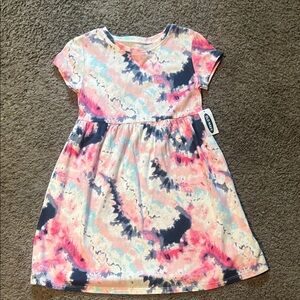 Old Navy Pink and Blue Tie-Dye Kids Dress